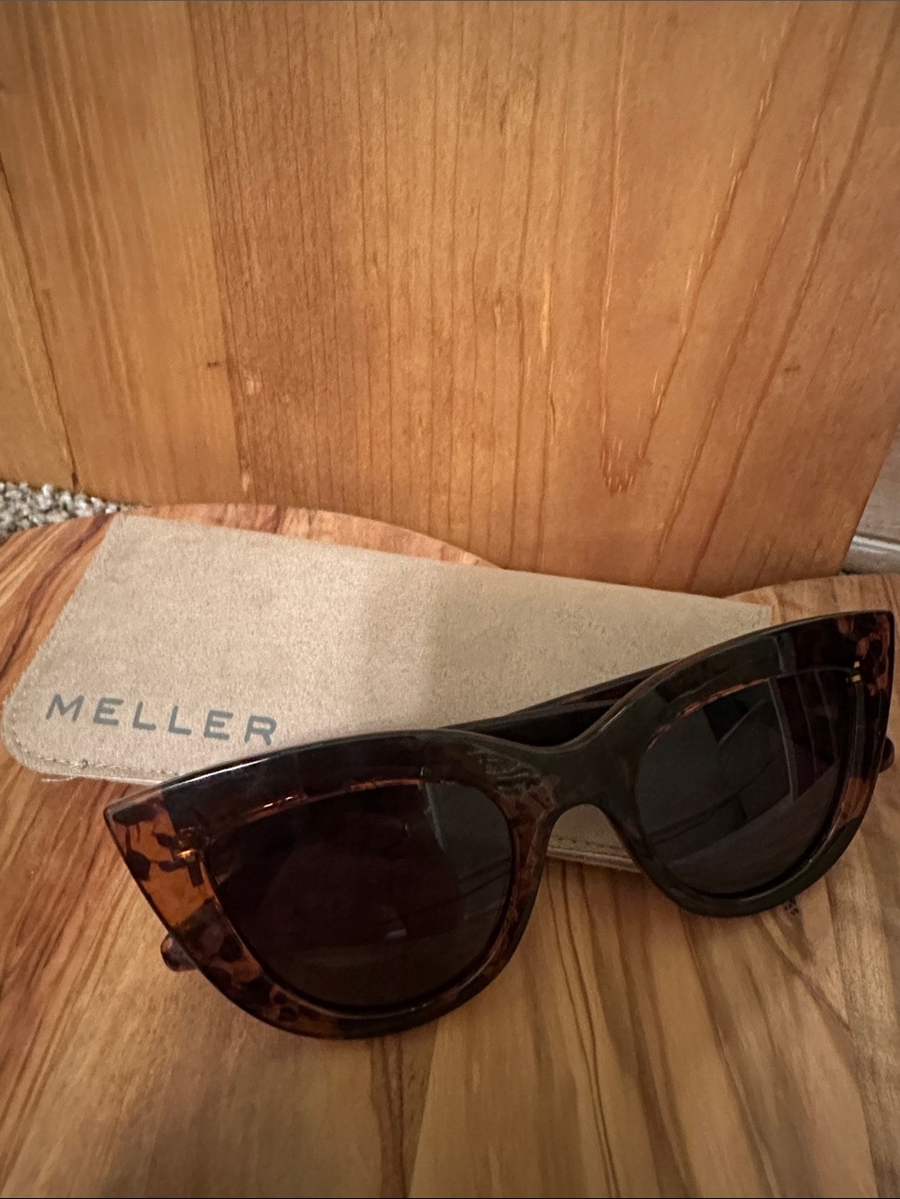 MELLER Tortoiseshell Cat-Eye Sunglasses - Dark Brown Lenses